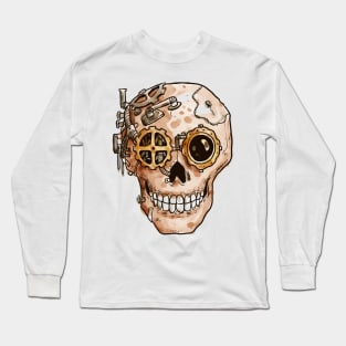 Steampunk cranium hand drawn Long Sleeve T-Shirt